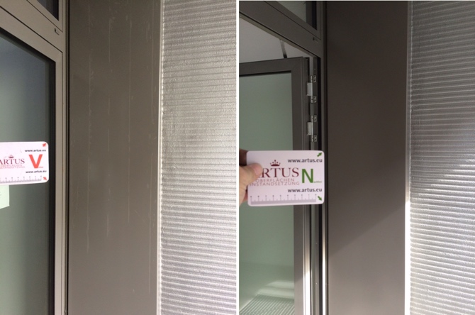 Verfärbung an einem Aluminiumblech