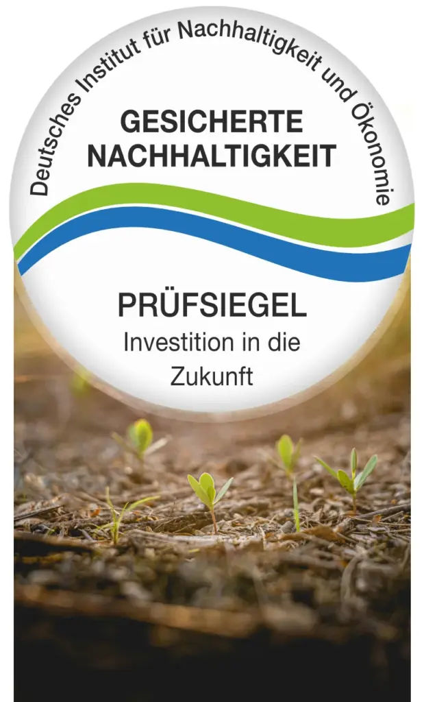 Prüfsiegel: Gesicherte Nachhaltigkeit - Investition in die Zukunft (Deutsches Institut für Nachhaltigkeit und Ökonomie)