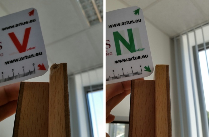 Abplatzung an der Türblatt-Kante
