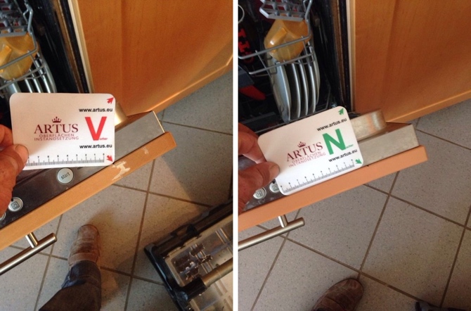 Abschürfungen an einer Geschirrspülerfront