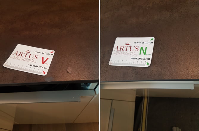 Abplatzung im Kantenbereich